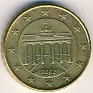Euro - 10 Euro Cent - Germany - 2002 - Brass - KM# 210 - Obv: Brandenburg Gate Rev: Denomination and map - 0